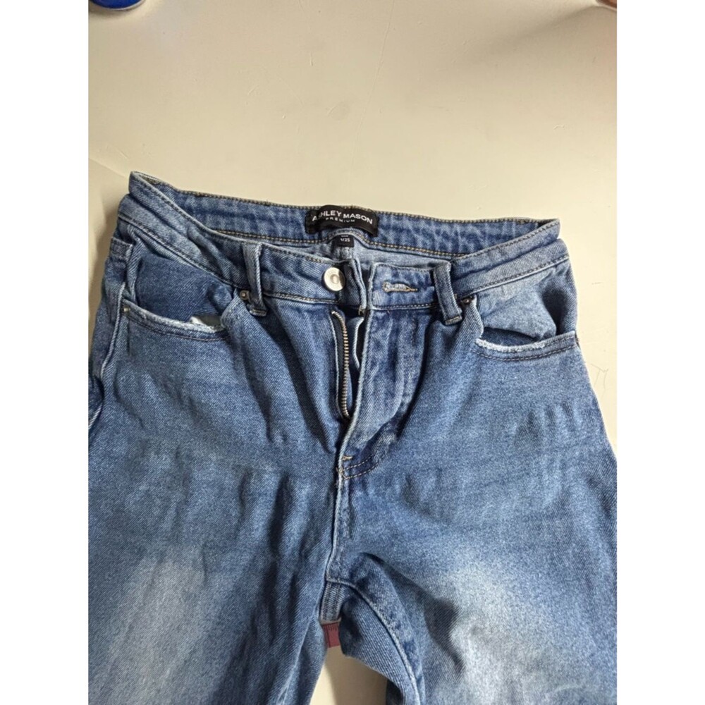 Ashley Mason Straight Leg Jeans - Medium Wash Blue - Picture 4 of 5
